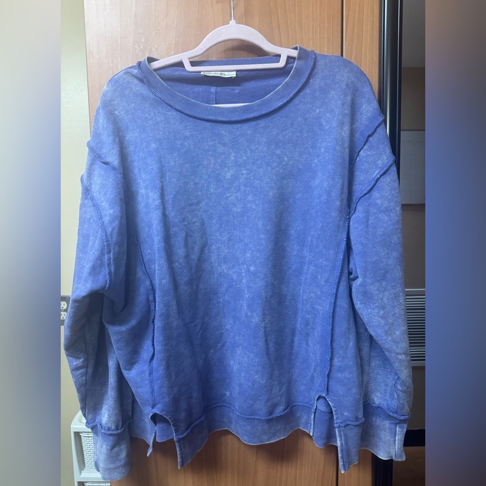 Zeanna pullover purple acid wash sweatshirt